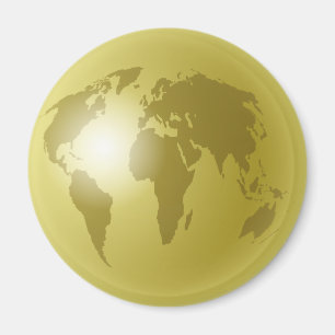 Goldweltkugel Magnet