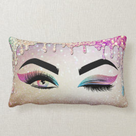 Goldwink-Augen-lange Lashes Makeup Artist Lendenkissen