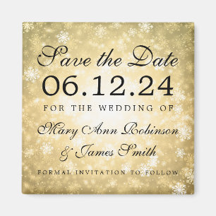 Goldwinter-Märchenland-Winter Save the Date Magnet
