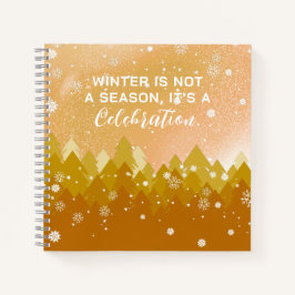 Goldwinterangebot für Friedlichen Schneewald Notizblock