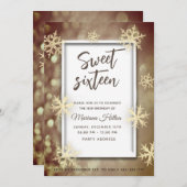 Goldwinterwunder - Bokee-Schneeflocken Einladung (Vorne/Hinten)