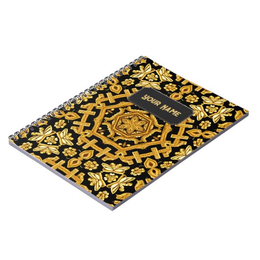 Goldwork-Stickerei-Muster - Hinzufügen von Text zu Notizblock (Linke Seite)