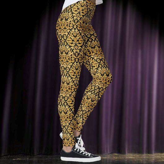 Goldwork Stickerei Thread - Gold auf schwarz Verzi Leggings