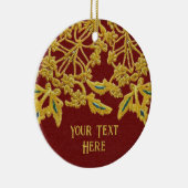 Goldwork-Stickerei zum Stoffeffekt, Ihr Text Keramik Ornament (Rechts)