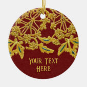 Goldwork-Stickerei zum Stoffeffekt, Ihr Text Keramik Ornament (Vorne)