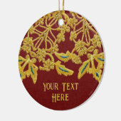 Goldwork-Stickerei zum Stoffeffekt, Ihr Text Keramik Ornament (Links)