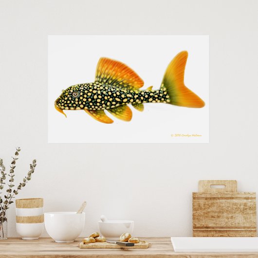 Goldy Pleco Fish Print Poster (Küche)