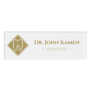Goldzahnarzt   Lucky Teeth Namenschild