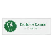 Goldzahnarzt | Lucky Teeth Namenschild (Vorderseite)