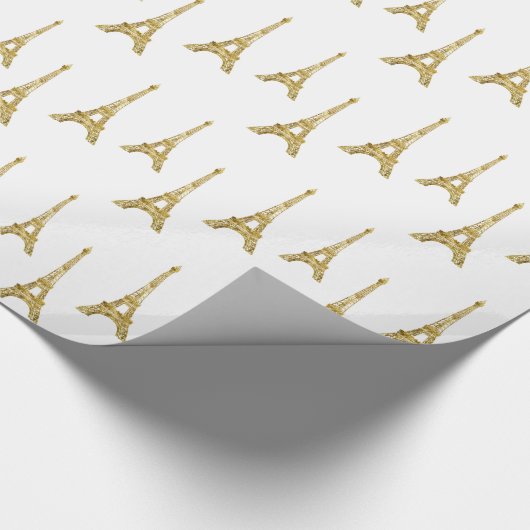 Goldzauber-Eiffelturm Geschenkpapier (Ecke)
