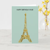 Goldzauber-Eiffelturm Karte (Gelbe Blume)
