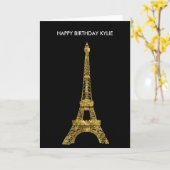 Goldzauber-Eiffelturm Karte (Gelbe Blume)