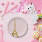 Goldzauber-Eiffelturm Pappteller (Party)