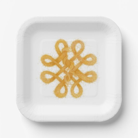 GOLDZELLTIKER Teller für KNOT-Quadrat (Vorderseite)
