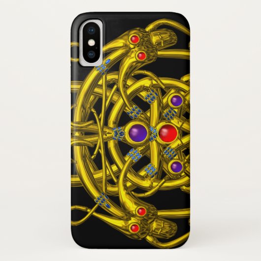 GOLDZELLTISCHE KNOTEN MIT ZWEI DRACHEN Case-Mate iPhone HÜLLE (Rückseite)