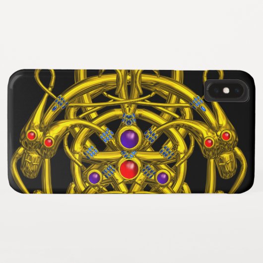 GOLDZELLTISCHE KNOTEN MIT ZWEI DRACHEN Case-Mate iPhone HÜLLE (Rückseite (Horizontal))