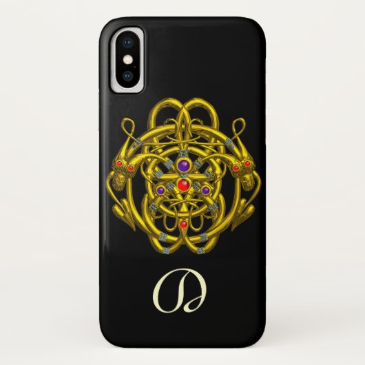 GOLDZELLTISCHE KNOTEN MIT ZWEI DRACHEN Case-Mate iPhone HÜLLE (Rückseite)