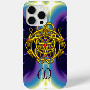 GOLDZELLTISCHE KNOTEN MIT ZWEI DRACHEN iPhone 15 PRO MAX HÜLLE