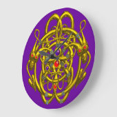 GOLDZELLTISCHE KNOTEN MIT ZWEI DRACHEN GROßE WANDUHR (Winkel)