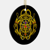 GOLDZELLTISCHE KNOTEN MIT ZWEI DRACHEN KERAMIK ORNAMENT (Rechts)