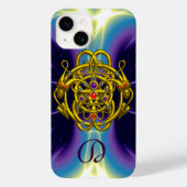 GOLDZELLTISCHE KNOTEN MIT ZWEI-DRAGONEN-MONOGRAMM Case-Mate iPhone HÜLLE (Rückseite)