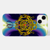 GOLDZELLTISCHE KNOTEN MIT ZWEI-DRAGONEN-MONOGRAMM Case-Mate iPhone HÜLLE (Rückseite (Horizontal))