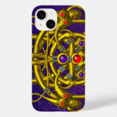 GOLDZELLTISCHE KNOTEN, ZWEI DRAGONEN, GEMSTONEN Li Case-Mate iPhone Hülle (Rückseite)