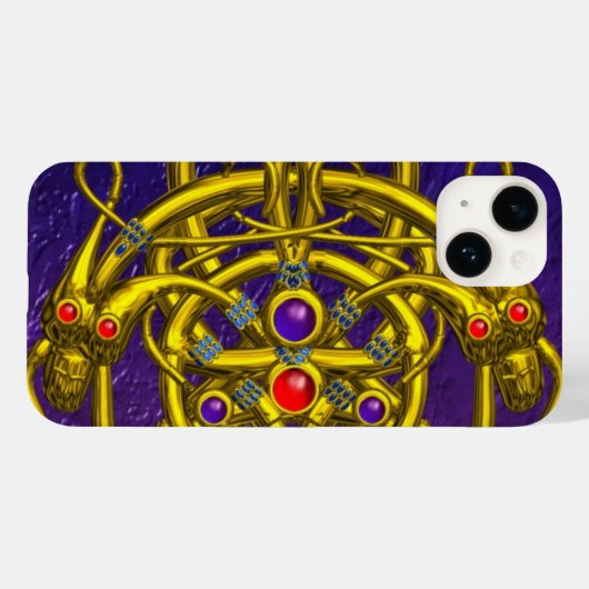 GOLDZELLTISCHE KNOTEN, ZWEI DRAGONEN, GEMSTONEN Li Case-Mate iPhone Hülle (Rückseite (Horizontal))
