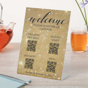 Goldzeremonie und Sitzplakette und Bar-Menü QL Sockelschild