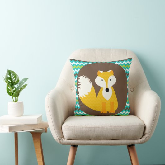 GoldZickzack Fox auf Brownthrow-Kissen Kissen (Stuhl )