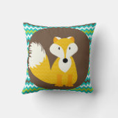 GoldZickzack Fox auf Brownthrow-Kissen Kissen (Rückseite)