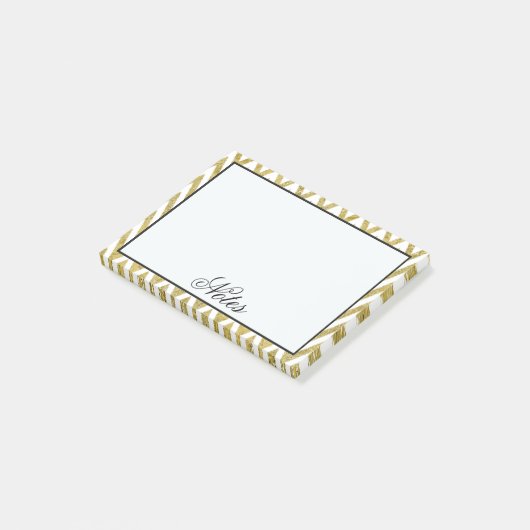 GoldZickzack Streifen Post-it Klebezettel (angewinkelt)