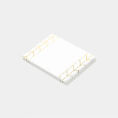 GoldZickzack weißer Hintergrundmoderner Chic Post-it Klebezettel (angewinkelt)