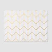 GoldZickzack weißer Hintergrundmoderner Chic Seidenpapier (Vorderseite)