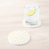 GoldZickzack weißer Hintergrundmoderner Chic Untersetzer (Seite)