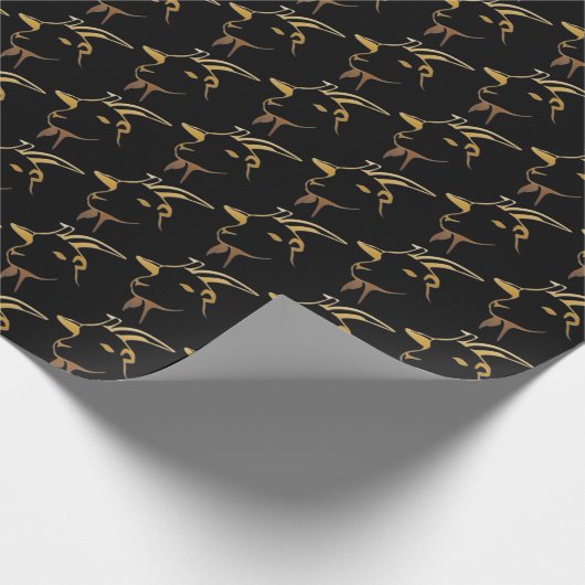 Goldziege auf schwarz geschenkpapier (Ecke)
