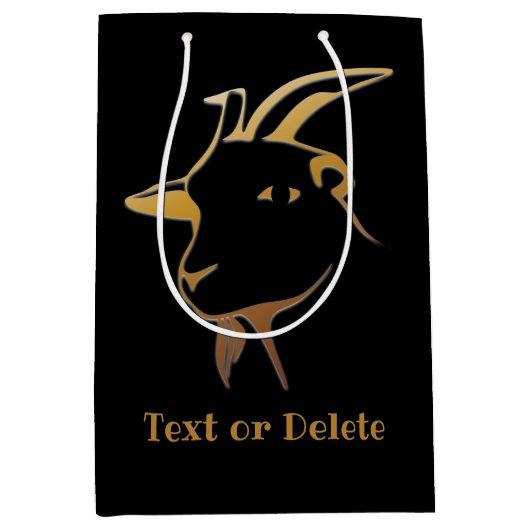 Goldziege auf schwarz mittlere geschenktüte (Vorderseite)