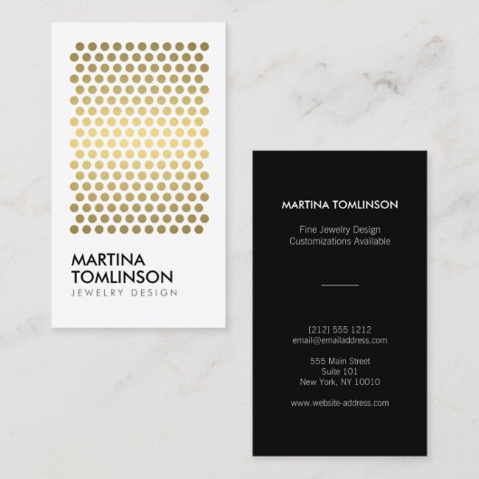 Goldzirkel auf der White Designer Business Card Visitenkarte (Vorne/Hinten)