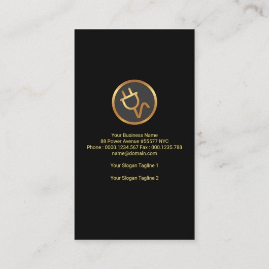 GoldZuhause-Birnen-Goldschatten-Elektriker Visitenkarte (Rückseite)