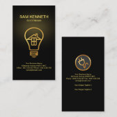 GoldZuhause-Birnen-Goldschatten-Elektriker Visitenkarte (Vorne/Hinten)