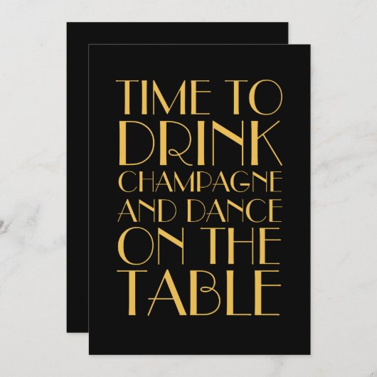 Goldzwanziger jahre Party Einladung (Vorne/Hinten)