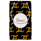 Goldzwillings-Astrologie-Zeichen personalisiert Kleine Geschenktüte (Rückseite)