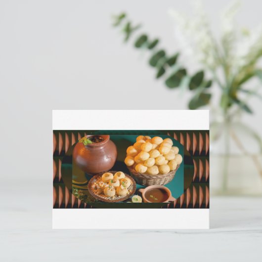 GOLE GAPPAY Panni Puri Indian Cuisine Snack Postkarte (Stehend Vorderseite)