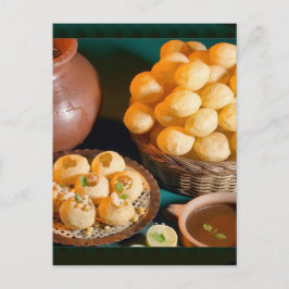 GOLE GAPPAY Panni Puri Indian Cuisine Snack Postkarte