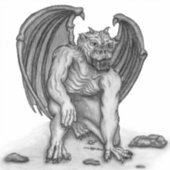 Golem Gargoyle Aufkleber (Vorderseite)
