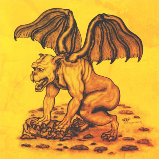 Golem Gargoyle Aufkleber (Vorderseite)