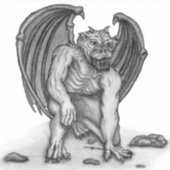 Golem Gargoyle Aufkleber (Vorderseite)