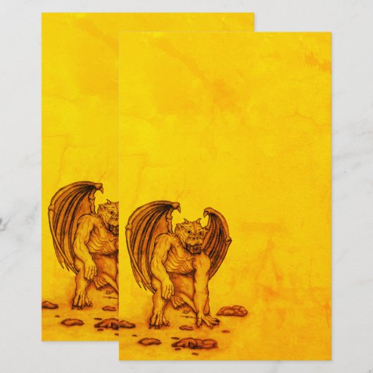 Golem Gargoyle Briefpapier (Vorne/Hinten)