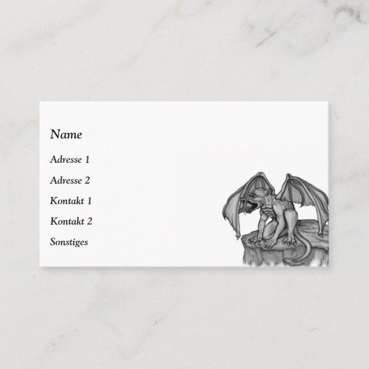 Golem Gargoyle Business Card Visitenkarte (Vorderseite)