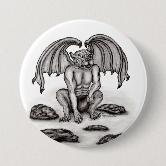 Golem Gargoyle Button (Vorderseite)